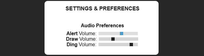 Adjusting the audio sliders