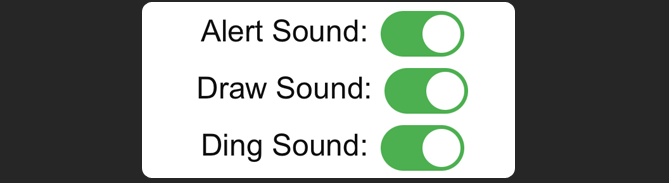 Toggling the mute option for each sound